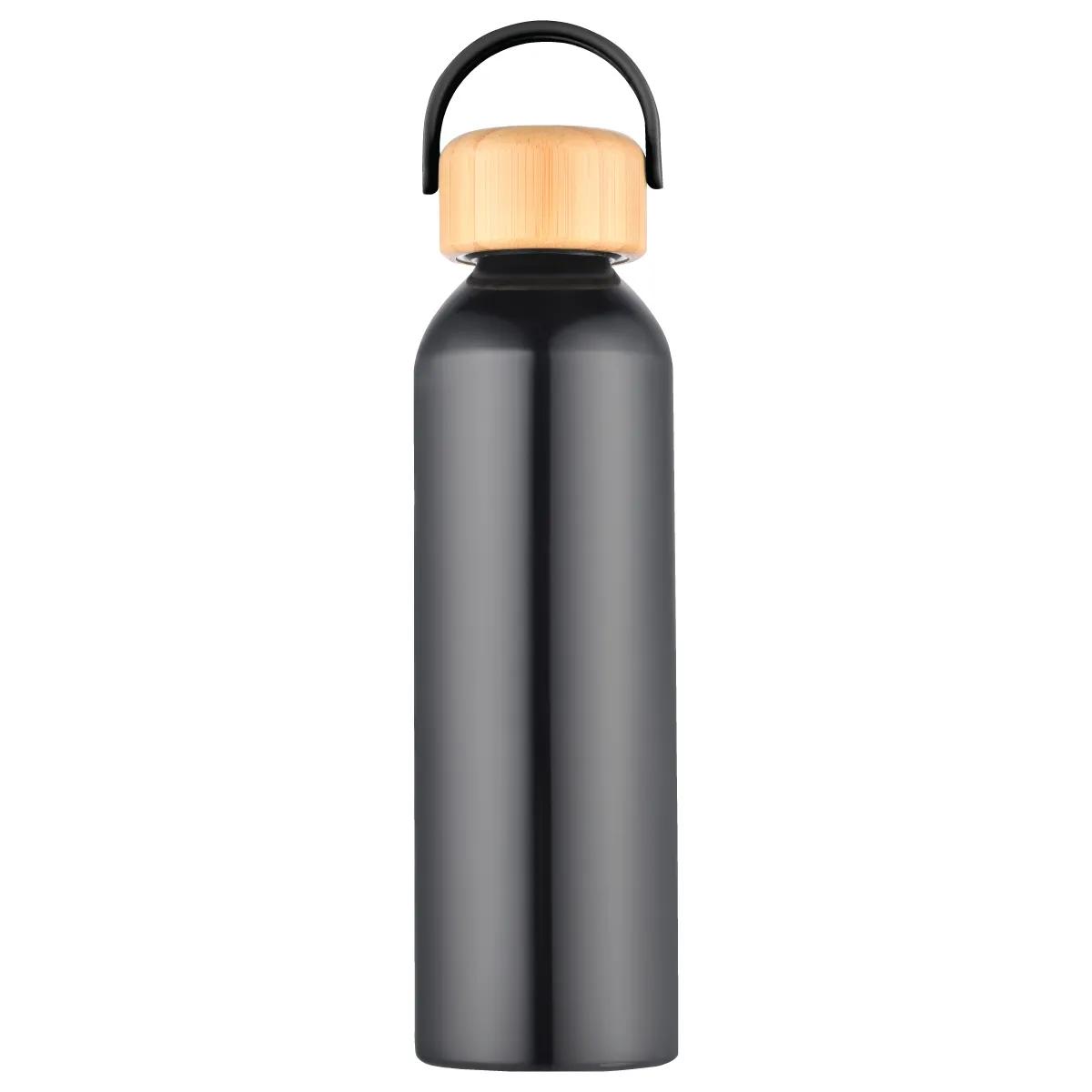 Aluminum Water Bottle Bamboo Lid Recycled - 24 oz - product view 3