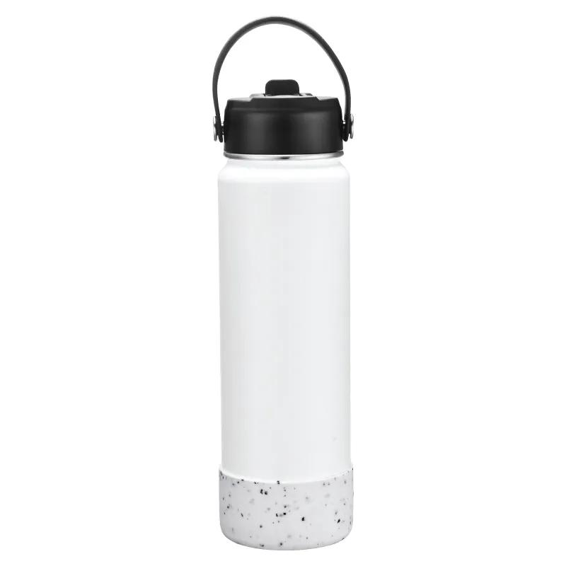 Insulated Water Bottle Straw Lid Silicone Base - 27 oz - product view 2