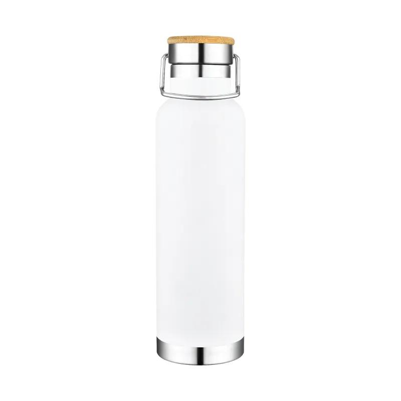 Insulated Water Bottle Bamboo Steel Lid Copper - 20 oz - product view 2