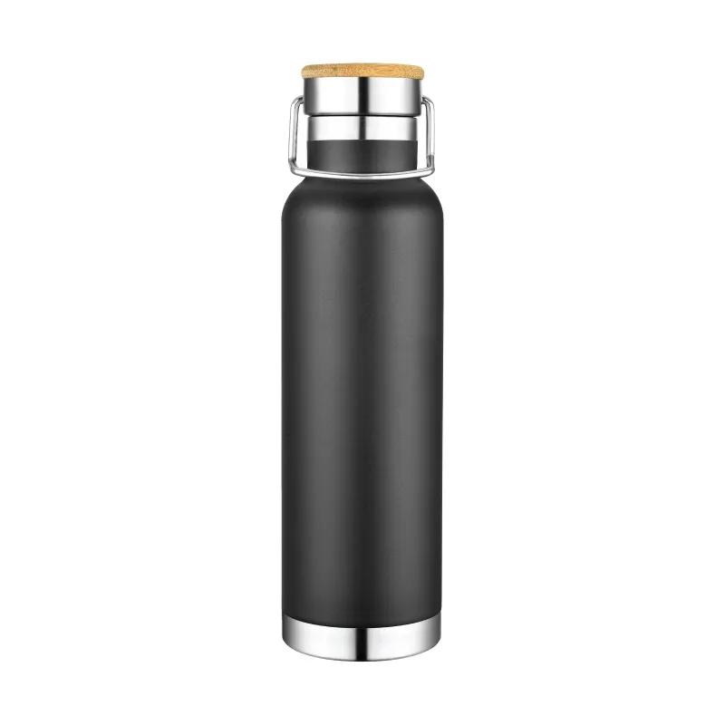 Insulated Water Bottle Bamboo Steel Lid Copper - 20 oz - product view 3