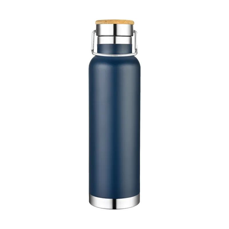 Insulated Water Bottle Bamboo Steel Lid Copper - 20 oz - product view 4