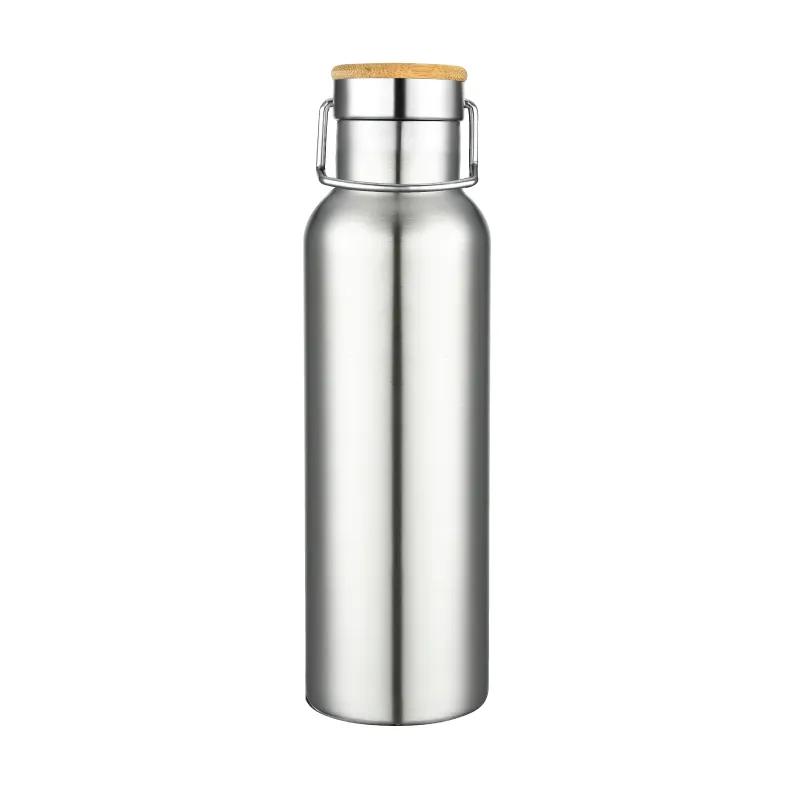 Insulated Water Bottle Bamboo Steel Lid Copper - 20 oz - product view 6