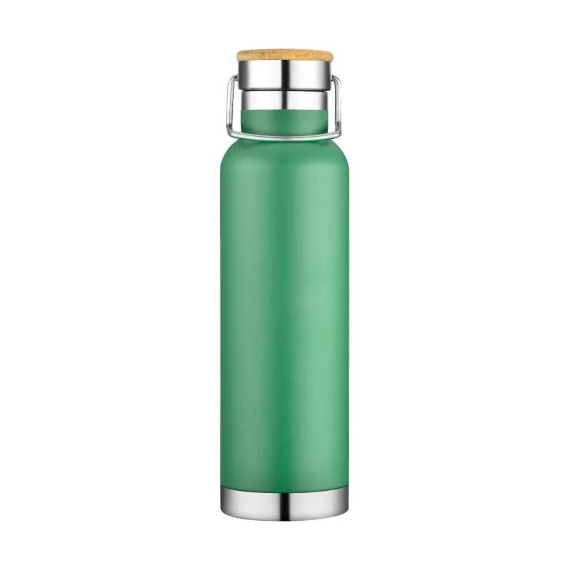 Insulated Water Bottle Bamboo Steel Lid Copper - 20 oz - product view 7