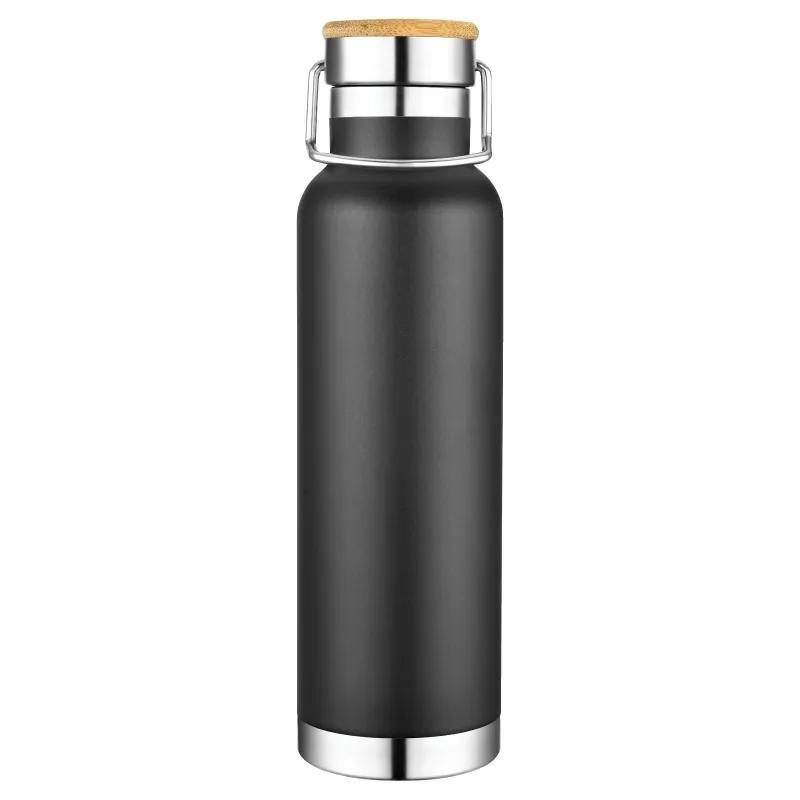 Insulated Water Bottle Bamboo Steel Lid Copper - 22 oz - product view 3