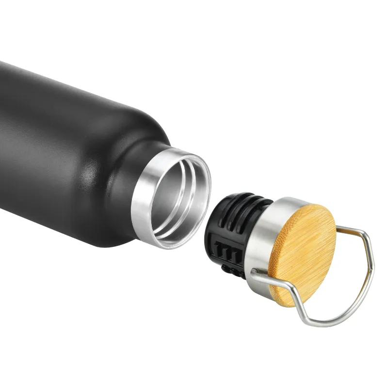 Insulated Water Bottle Bamboo Steel Lid Copper - 22 oz - product view 8