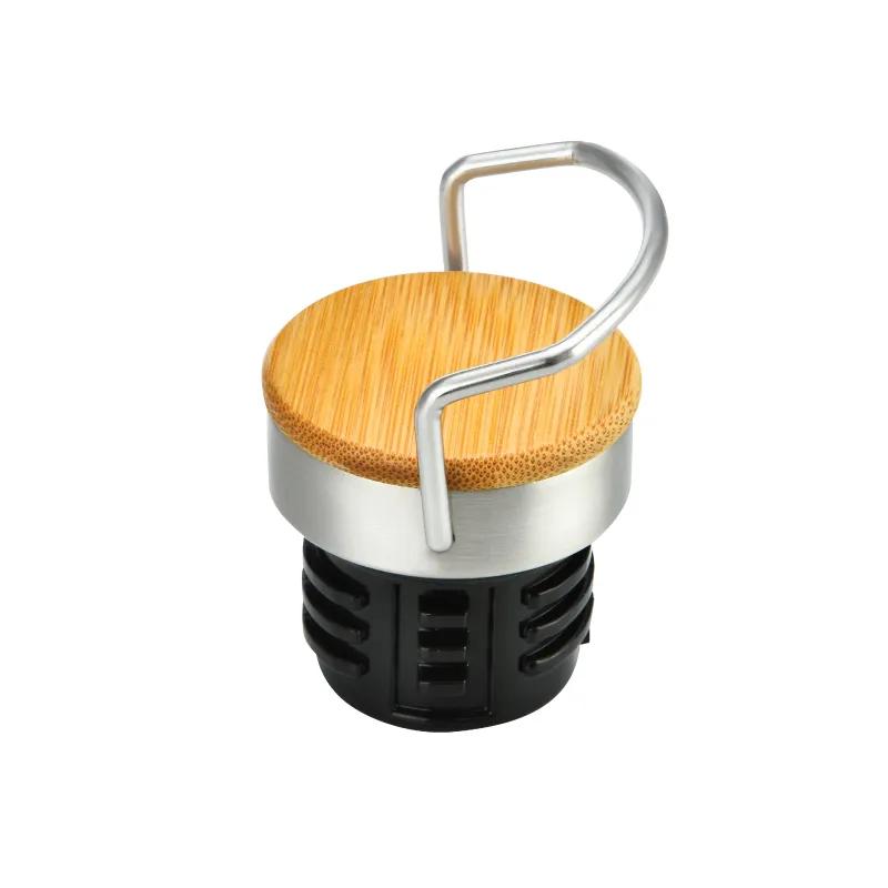 Insulated Water Bottle Bamboo Steel Lid Copper - 22 oz - product view 9