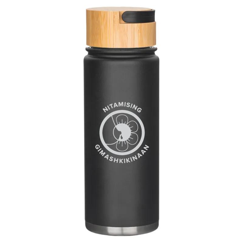 Insulated Water Bottle Bamboo Lid Handle Steel - 20 oz