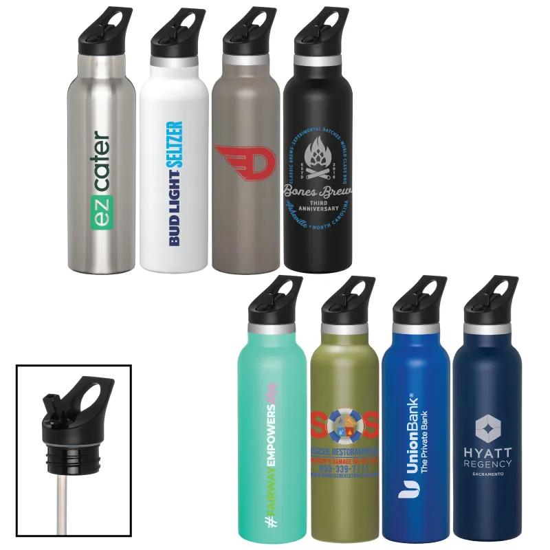 Insulated Water Bottle with Straw Lid Hook - 20 oz