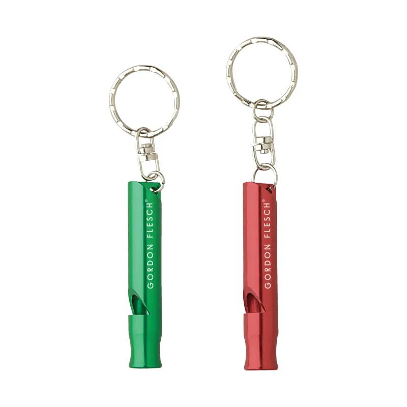 Aluminum Whistle Keyring Laser Engraved - 2.5 in