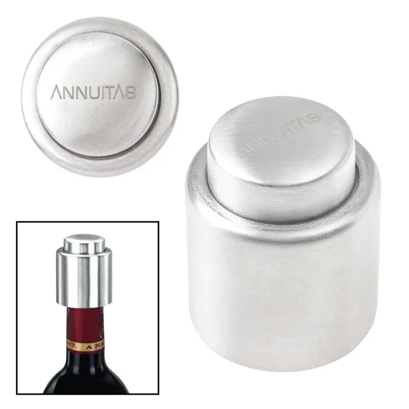 Vacuum Wine Stopper Stainless Steel Button - 1.75 in