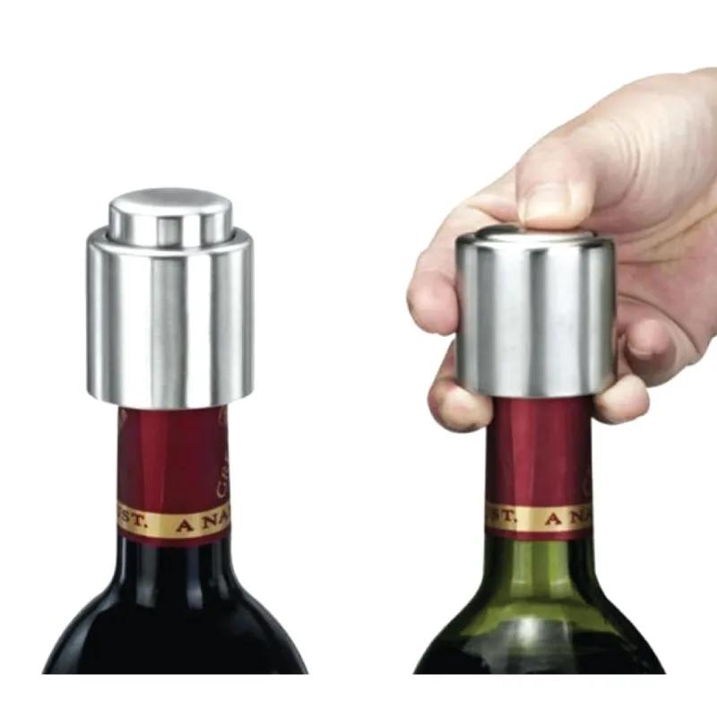 Vacuum Wine Stopper Stainless Steel Button - 1.75 in - product view 3