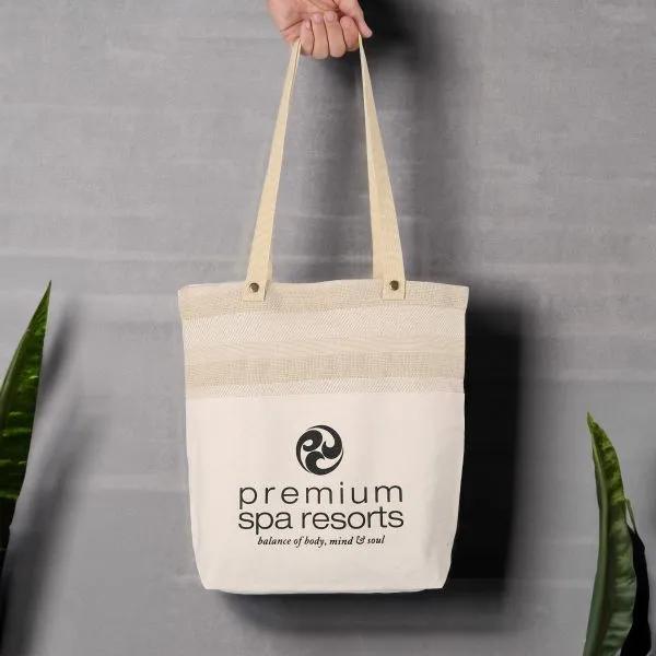 Corvallis Cotton Jute Shopping Tote 12 oz - 14.5 x 16 in