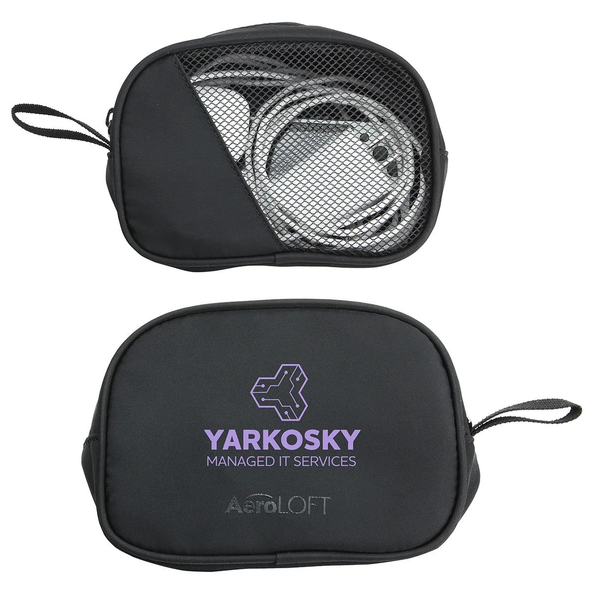 Aero _LOFT®_ Jet Black Tech Organizer Mesh Pouch