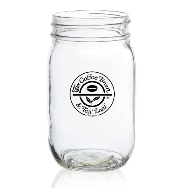 Mason Jar Drinking Glass Durable Dishwasher Safe - 16 oz - product view 2