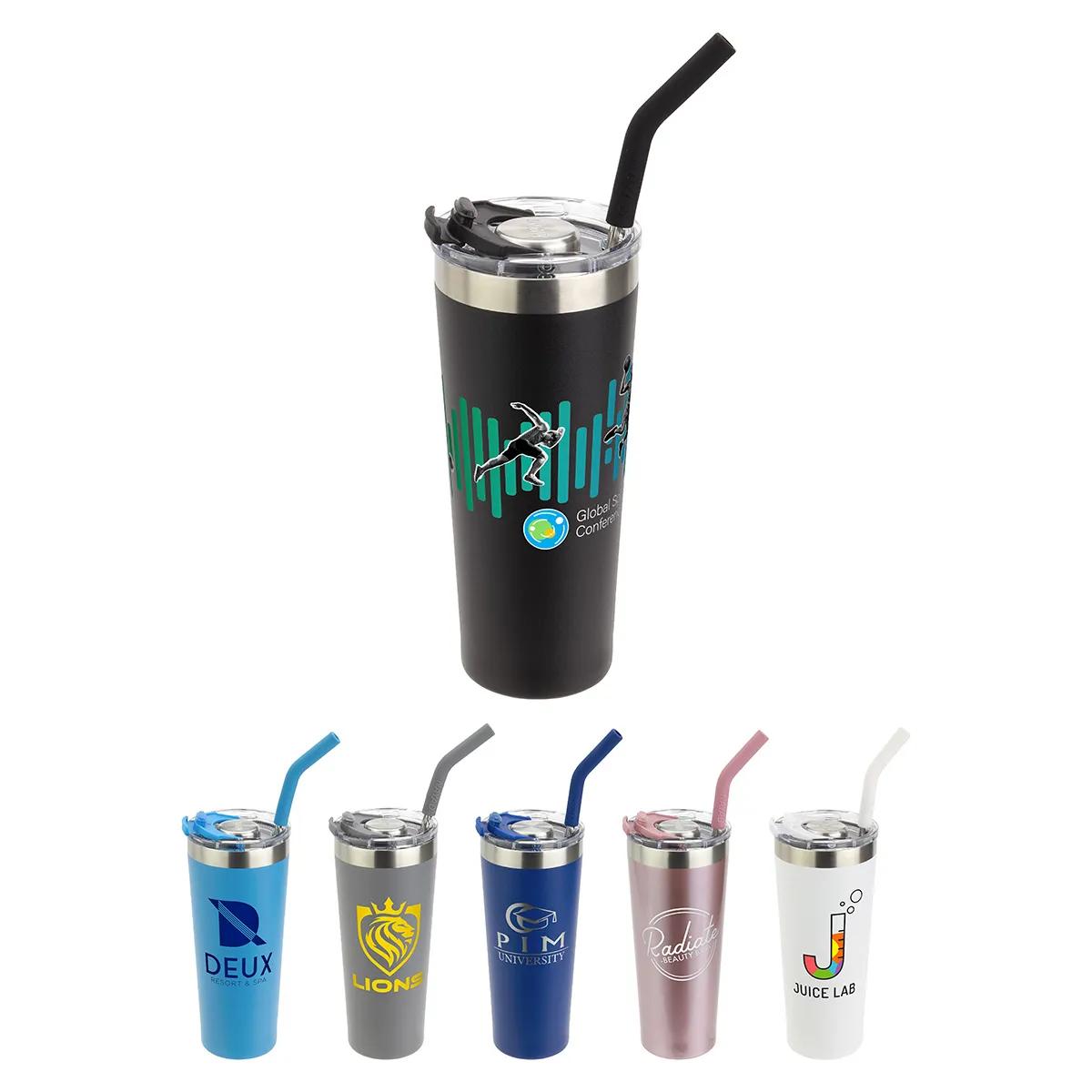 NAYAD® Trouper 22 oz Stainless Double-wall Tumbler with Straw