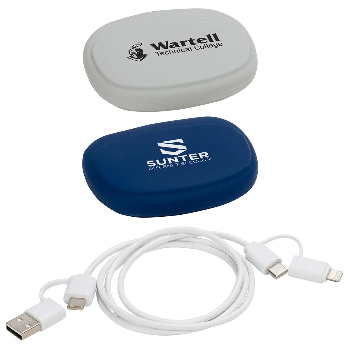 Stow 'N Go 4-in-1 60W PD 39" Data & Fast Charging Cable with Silicone Pouch