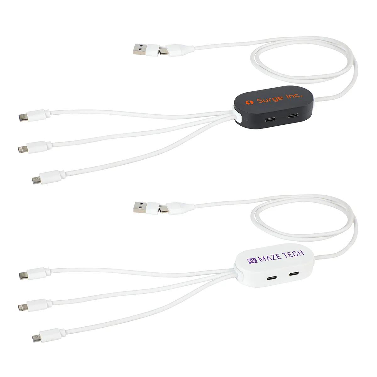Triumph 3-in-1 Charging Cable with 4-Port USB Hub and Recycled Casing