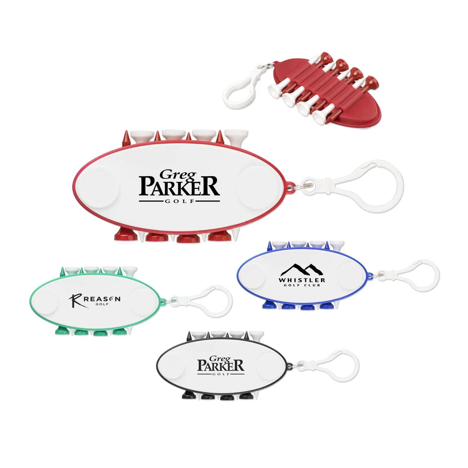 Golf Tee Set Keychain with Ball Markers - 10 Piece