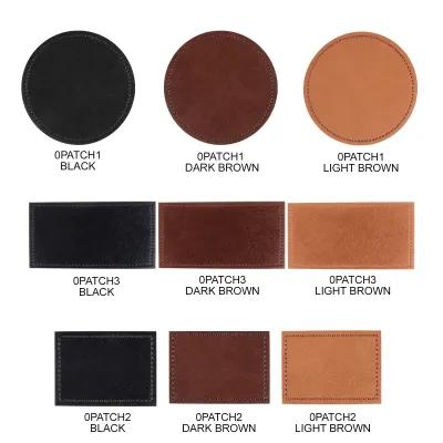 Leatherette Patch with Stitched Border - 2.5 in