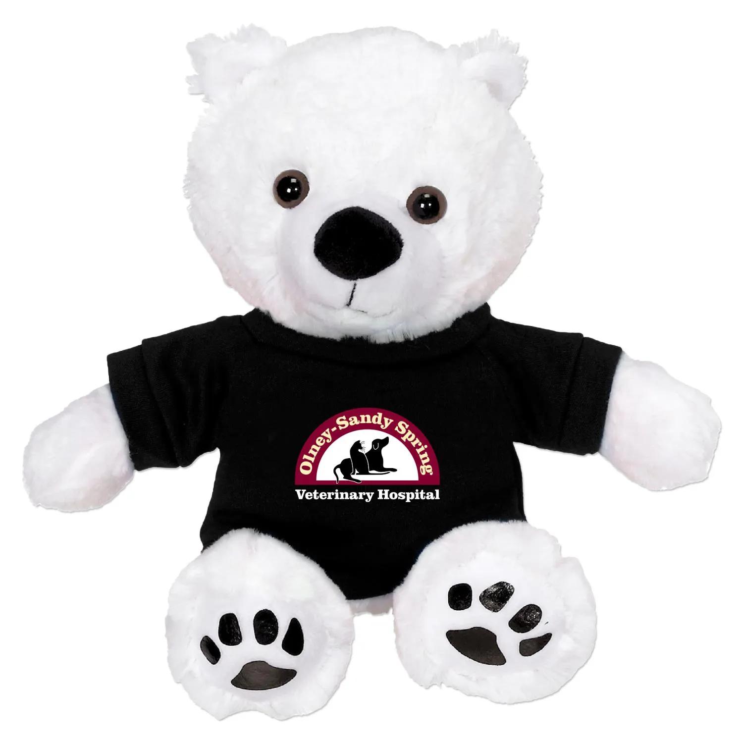 Plush Bear Justin Polar White Black Nose Polyester - 11 in - product view 2