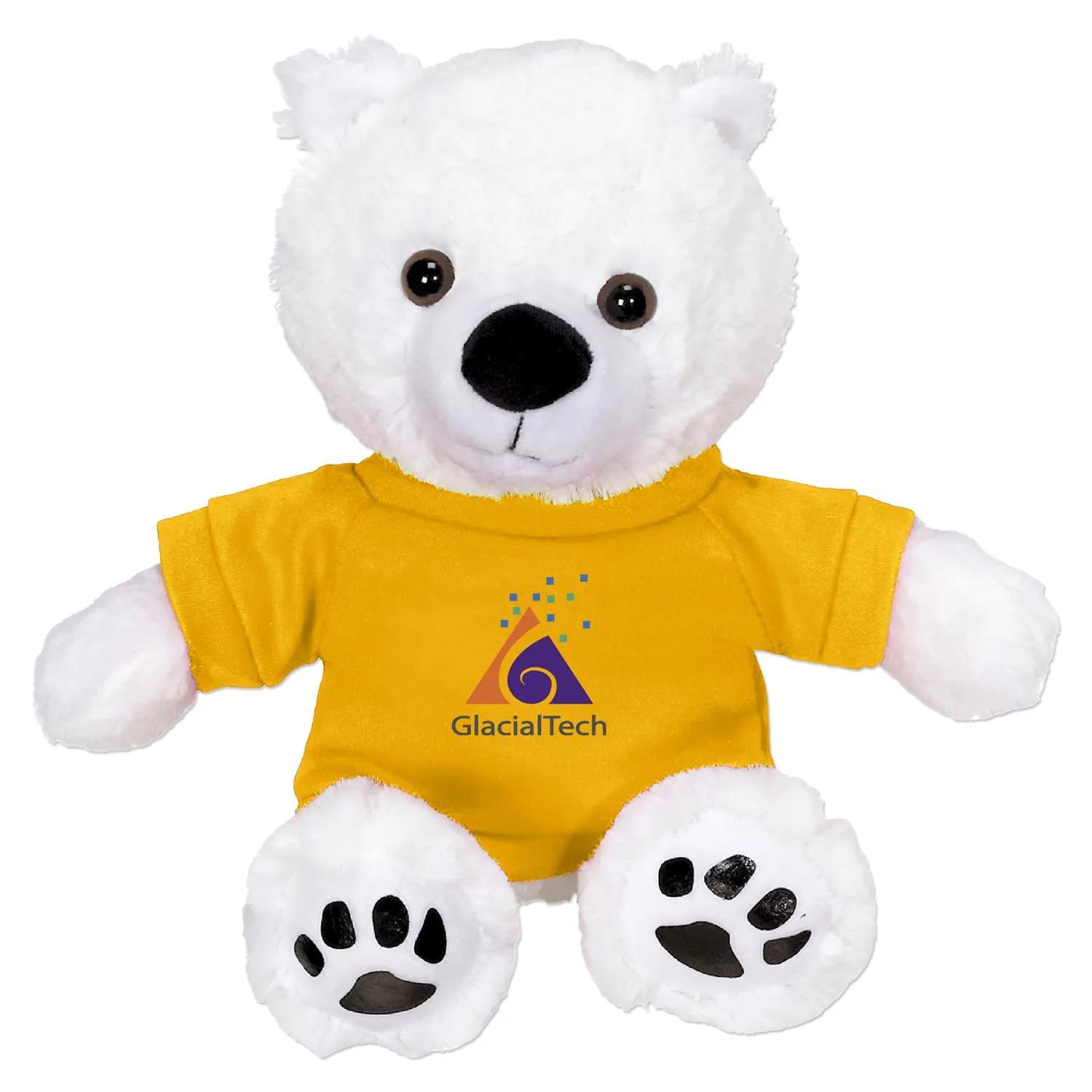 Plush Bear Justin Polar White Black Nose Polyester - 11 in - product view 11
