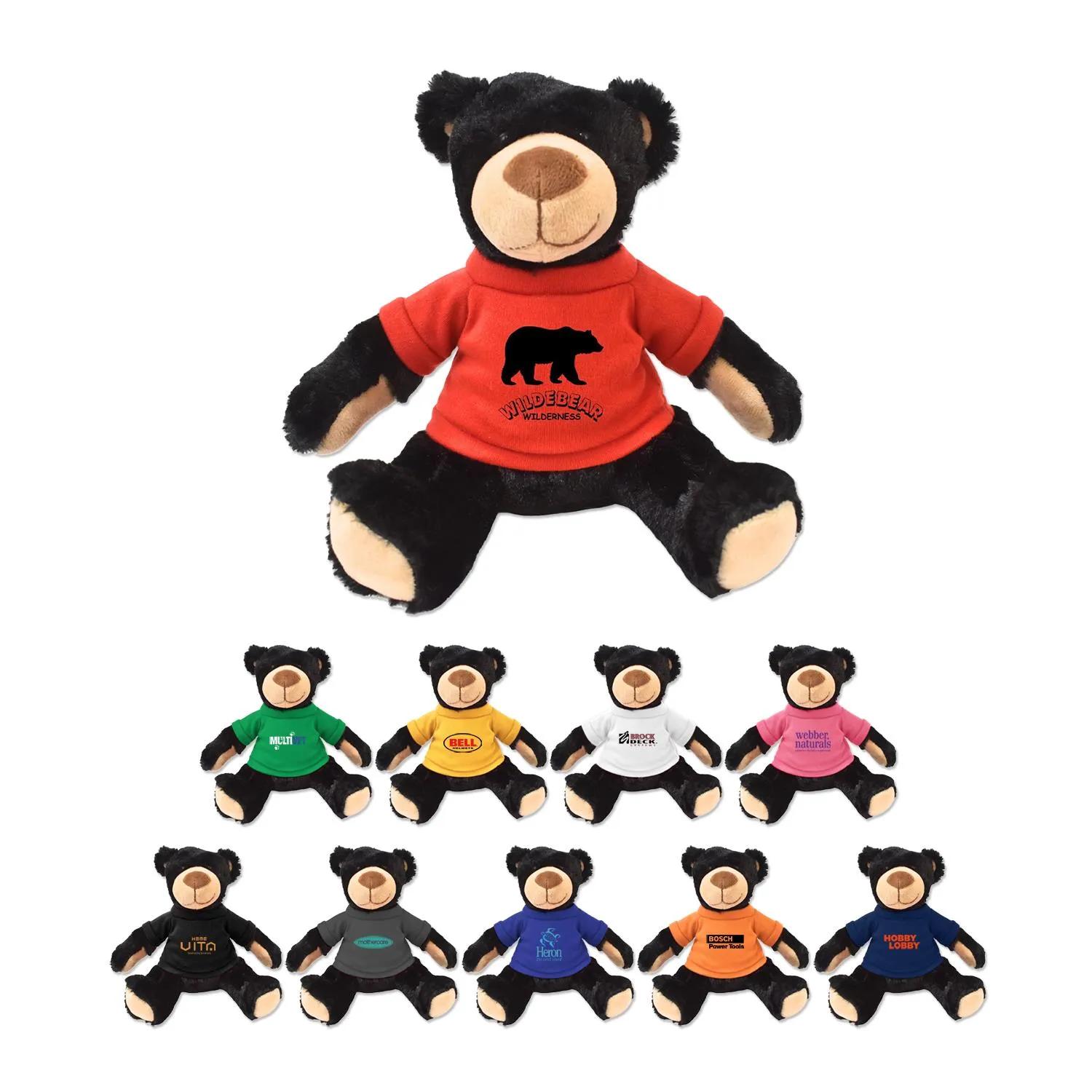 Plush Bear Rufus Black Huggable Soft Polyester - 11 in