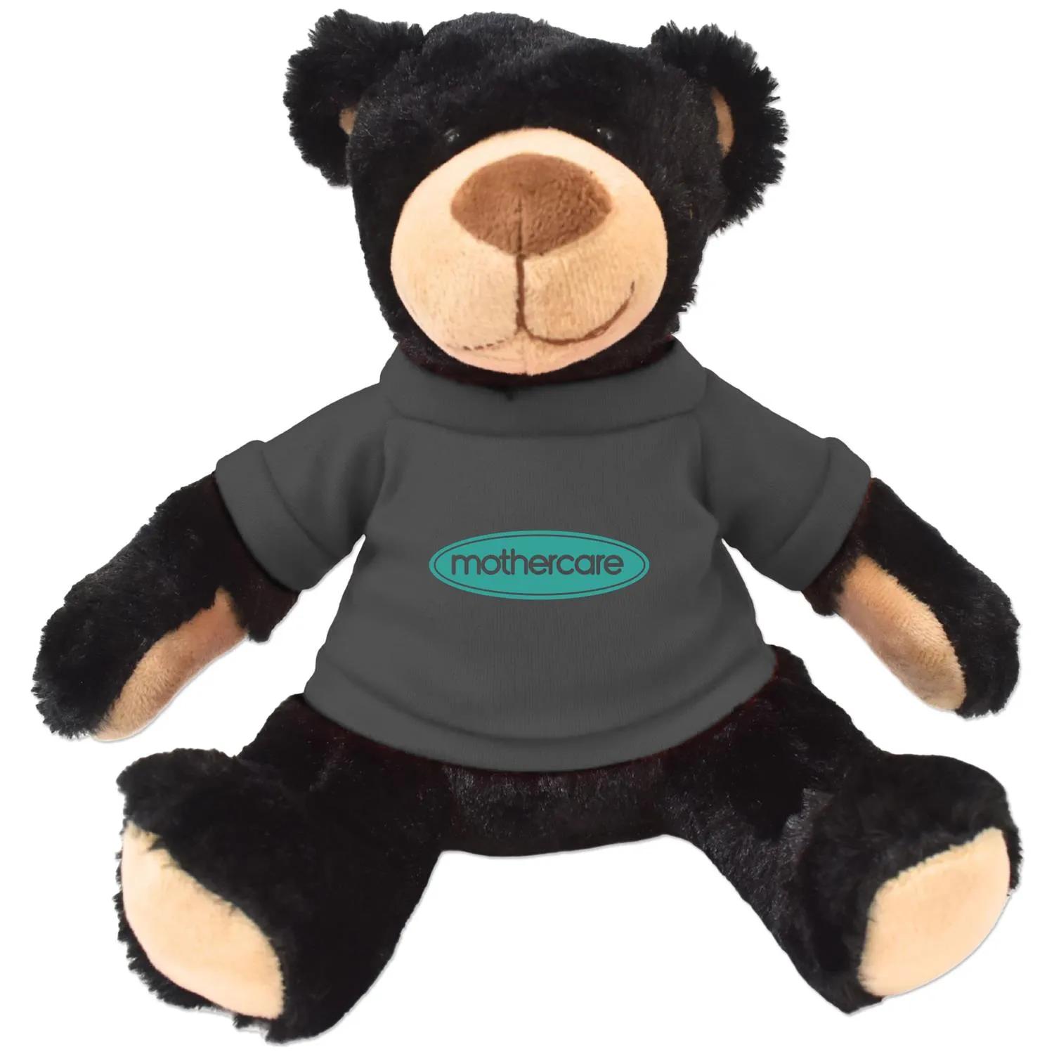 Plush Bear Rufus Black Huggable Soft Polyester - 11 in - product view 4