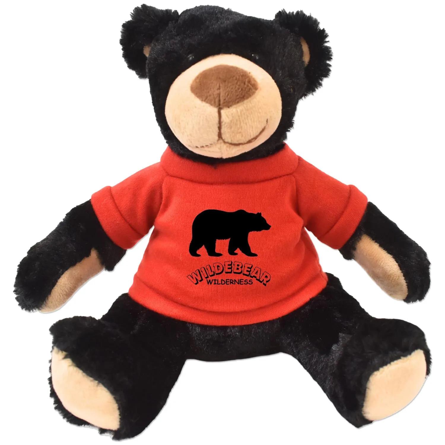 Plush Bear Rufus Black Huggable Soft Polyester - 11 in - product view 9