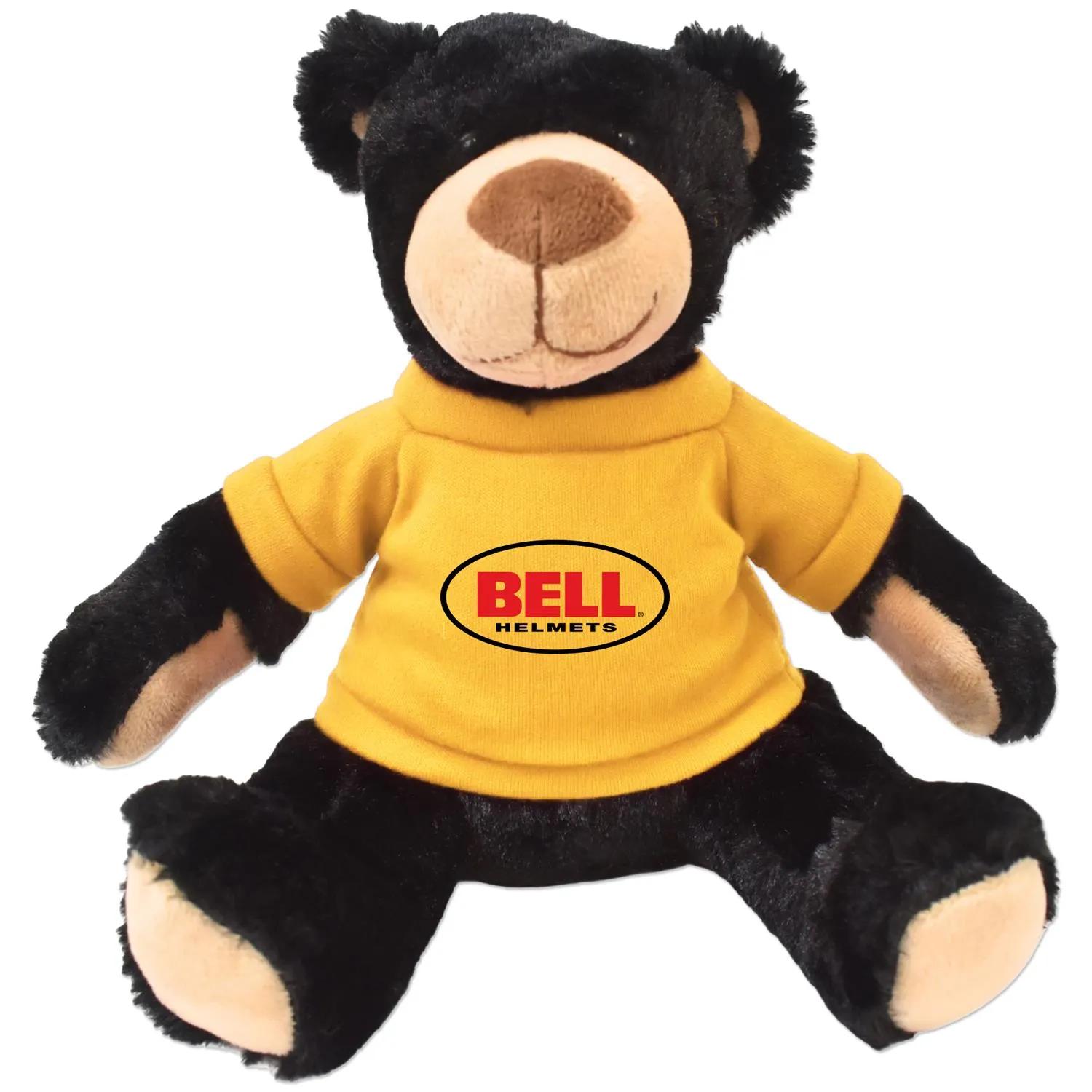 Plush Bear Rufus Black Huggable Soft Polyester - 11 in - product view 11