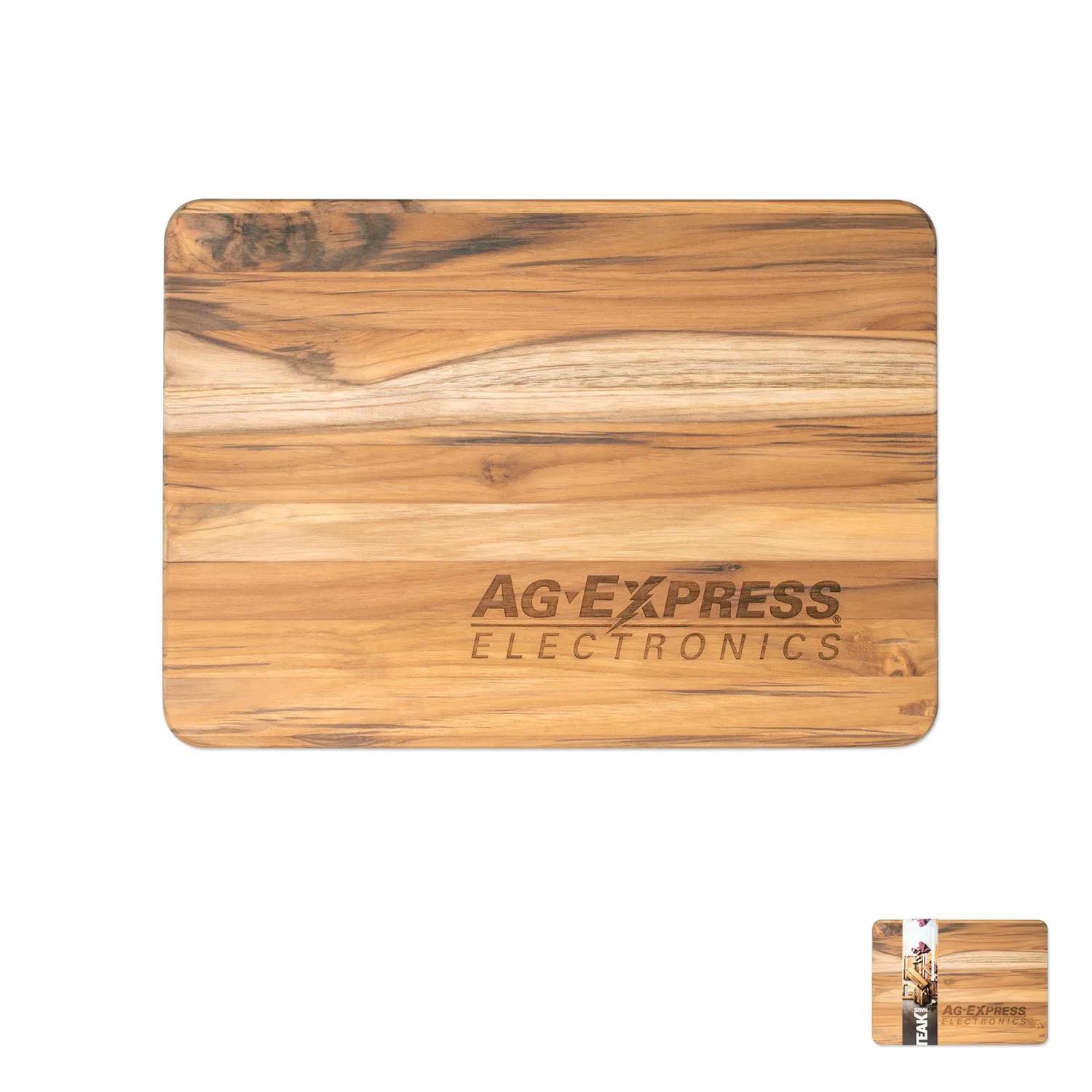 Teak Wood Cutting Board Antibacterial Corporate - 14 x 10 in