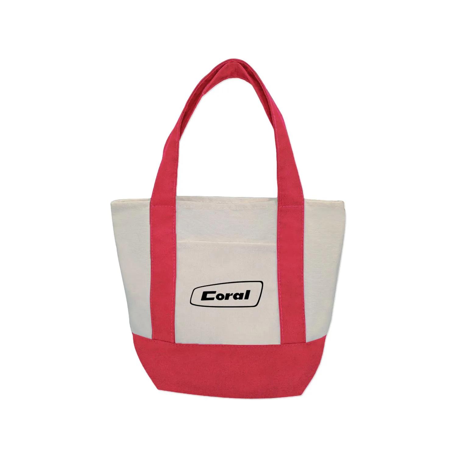Mini Canvas Tote Bag Poly Cotton Durable - 14 oz - product view 3