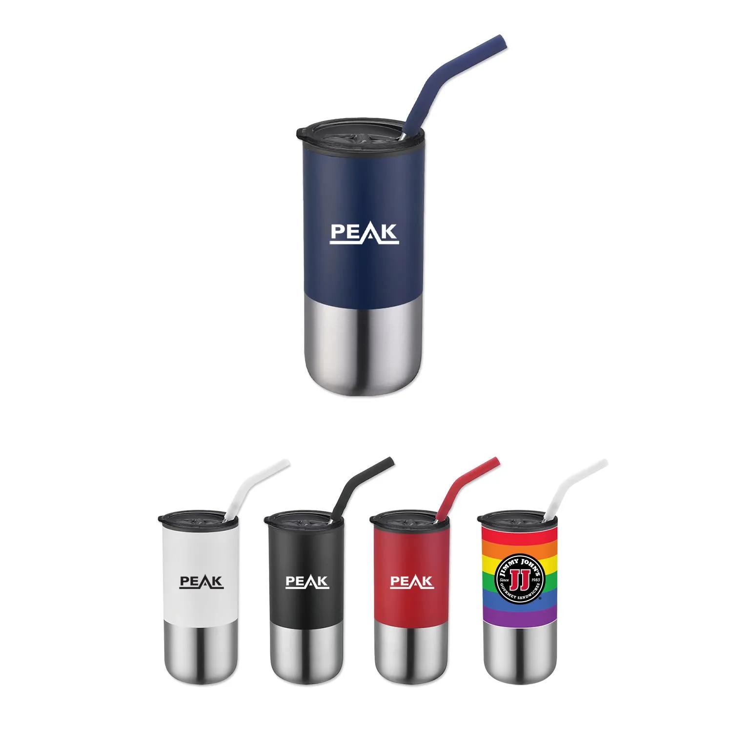 Tumbler Double Wall Stainless Steel with Straw - 16 oz