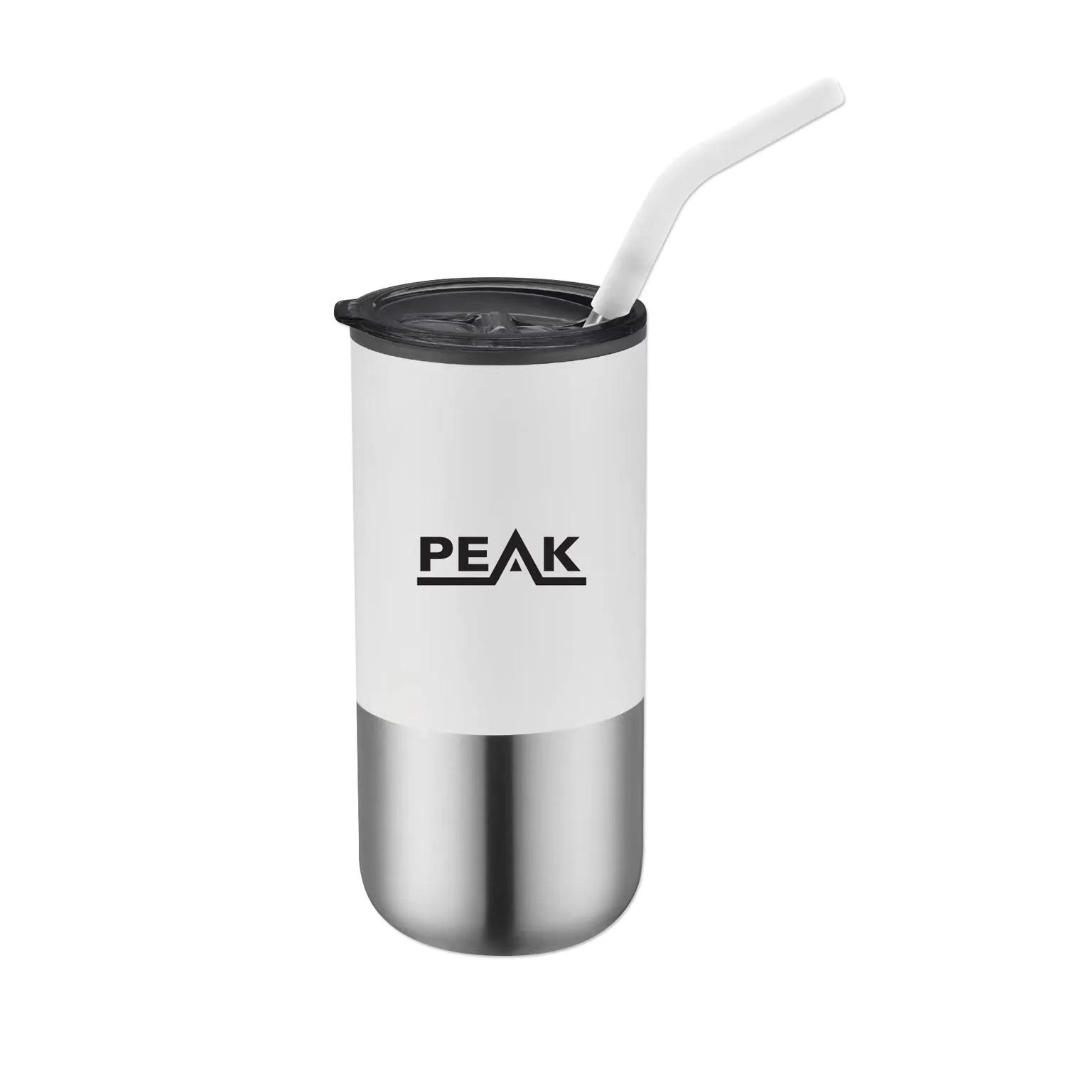 Tumbler Double Wall Stainless Steel with Straw - 16 oz - product view 2