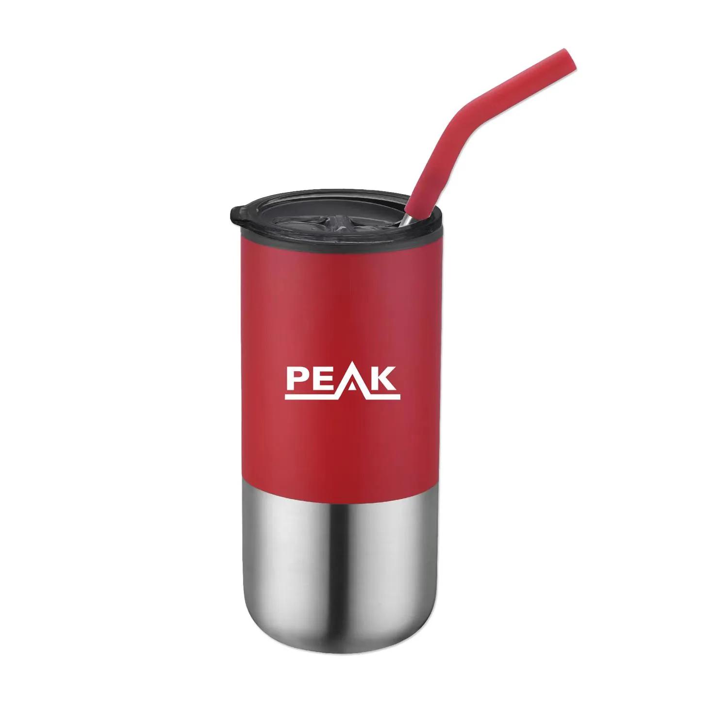Tumbler Double Wall Stainless Steel with Straw - 16 oz - product view 4