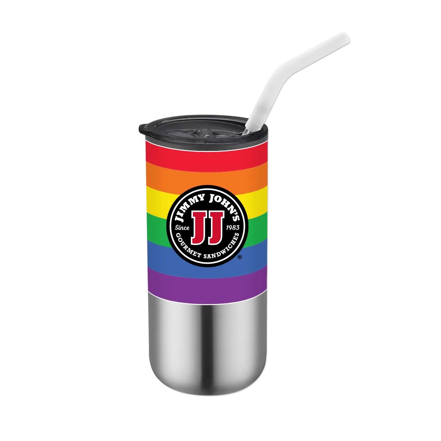 Tumbler Double Wall Stainless Steel with Straw - 16 oz - product view 6