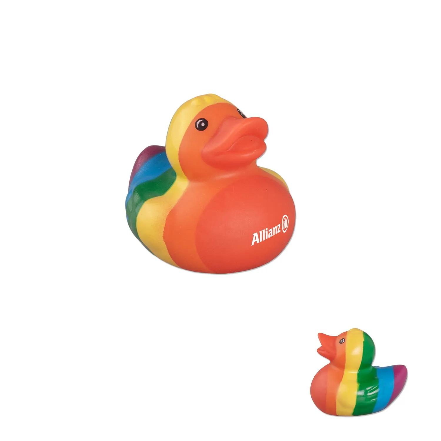 Pride Rubber Duck Squeezable Rainbow Support - 2 in