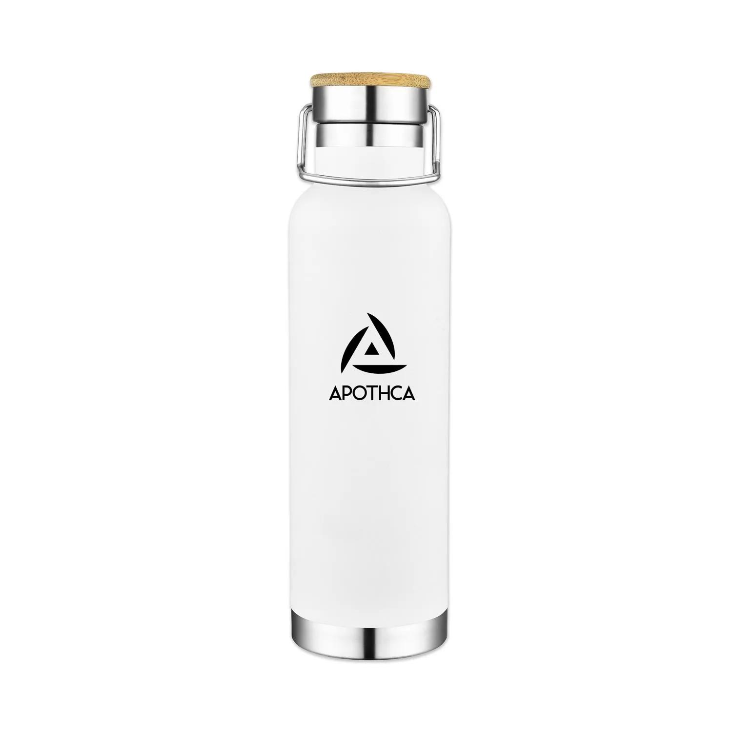 Water Bottle Vacuum Insulated Bamboo Lid Steel - 22 oz - product view 2
