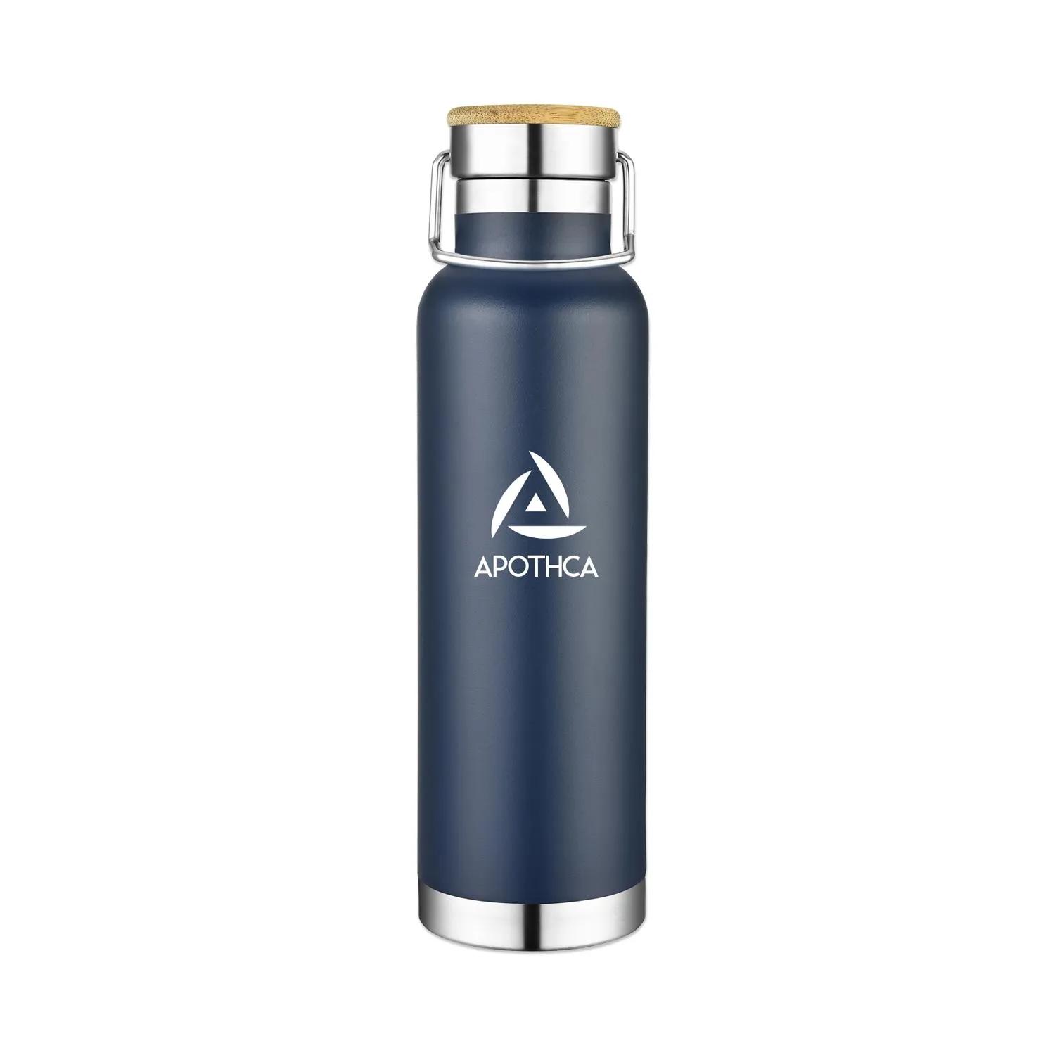 Water Bottle Vacuum Insulated Bamboo Lid Steel - 22 oz - product view 3