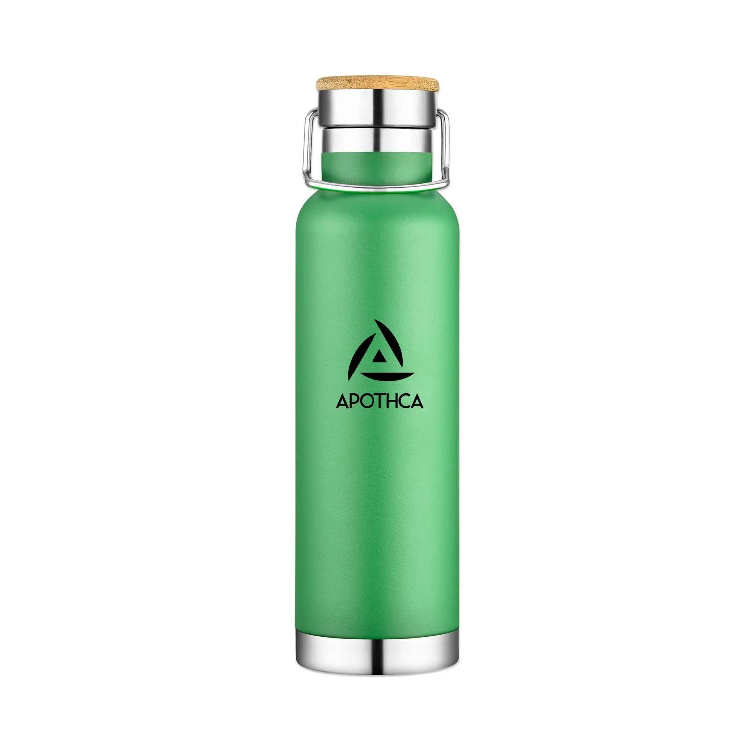Water Bottle Vacuum Insulated Bamboo Lid Steel - 22 oz - product view 5