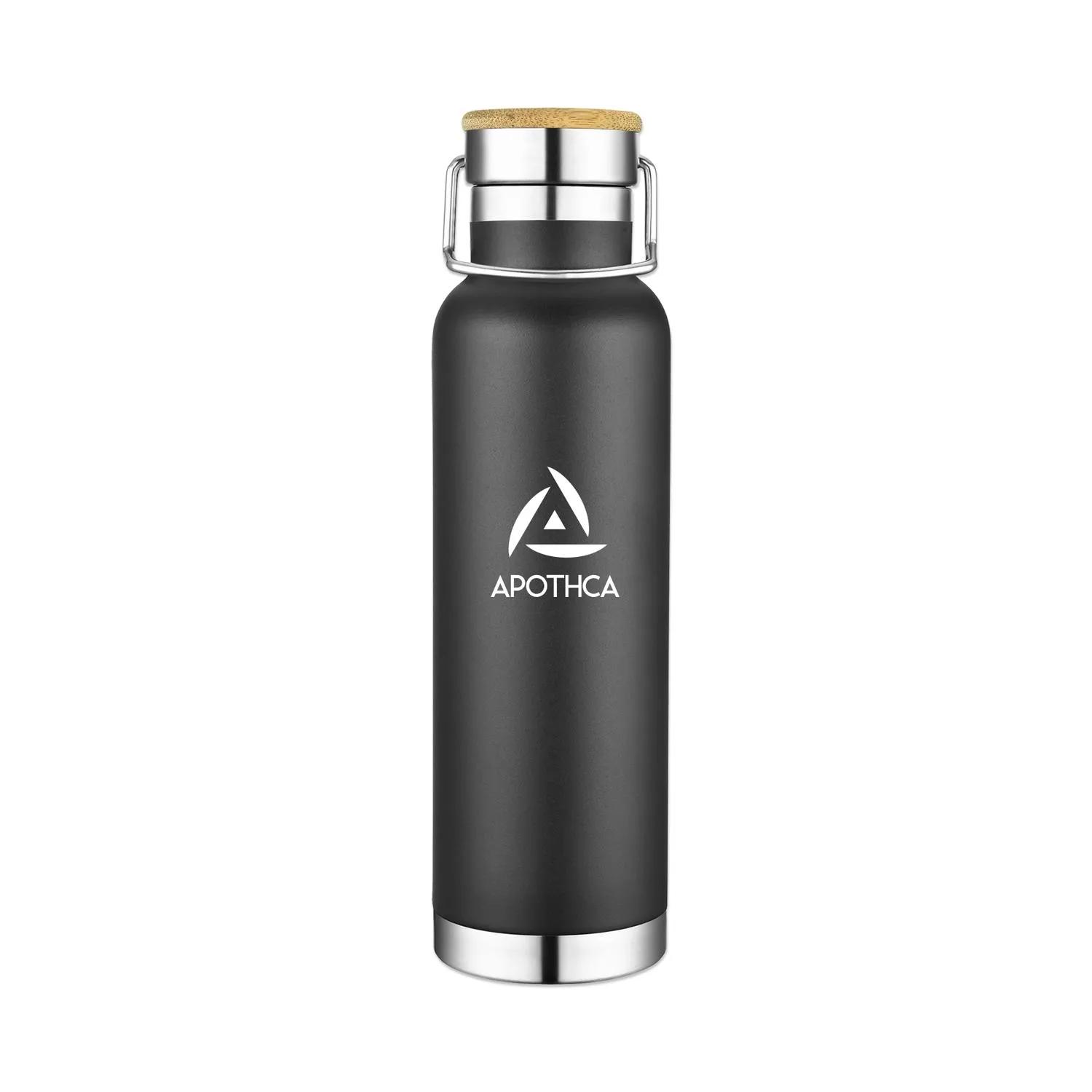Water Bottle Vacuum Insulated Bamboo Lid Steel - 22 oz - product view 6