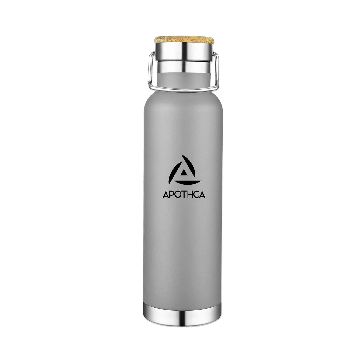 Water Bottle Vacuum Insulated Bamboo Lid Steel - 22 oz - product view 7