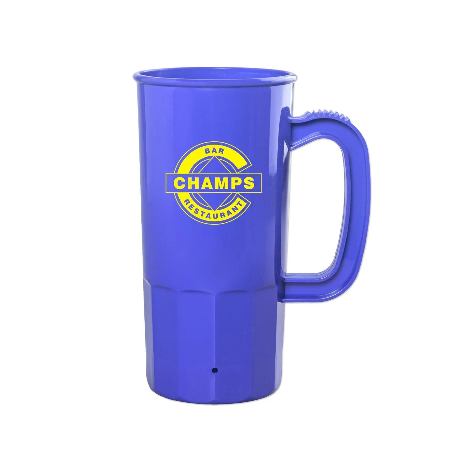 Beer Stein Plastic BPA Free Reusable Handle - 22 oz - product view 3