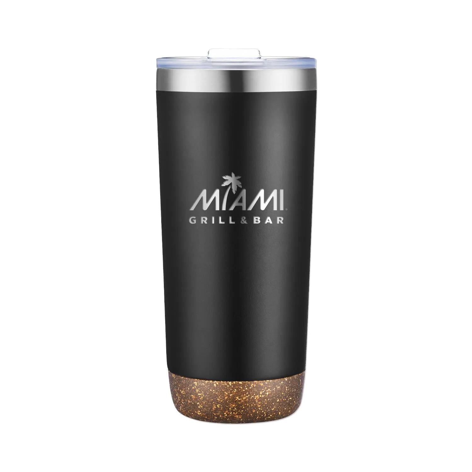 Vacuum Tumbler Cork Bottom Slide Lid Steel - 22 oz - product view 4