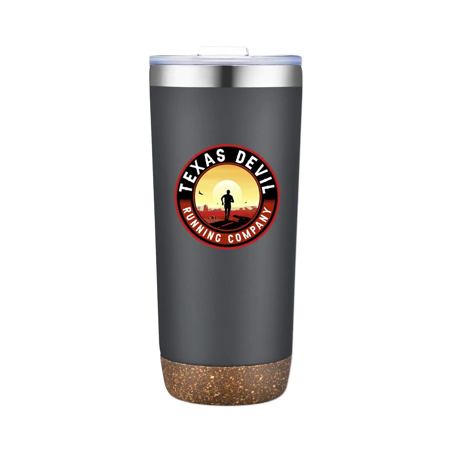 Vacuum Tumbler Cork Bottom Slide Lid Steel - 22 oz - product view 5