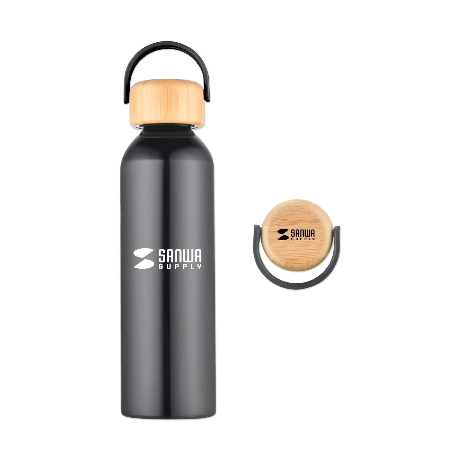Water Bottle Recycled Aluminum Bamboo Lid - 24 oz - product view 5