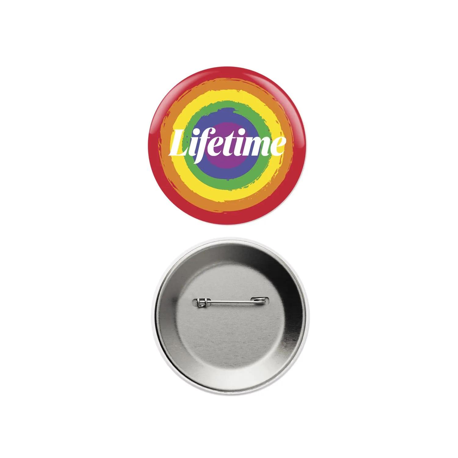 Custom Round Button Pin Made in USA - 3 in - product view 4