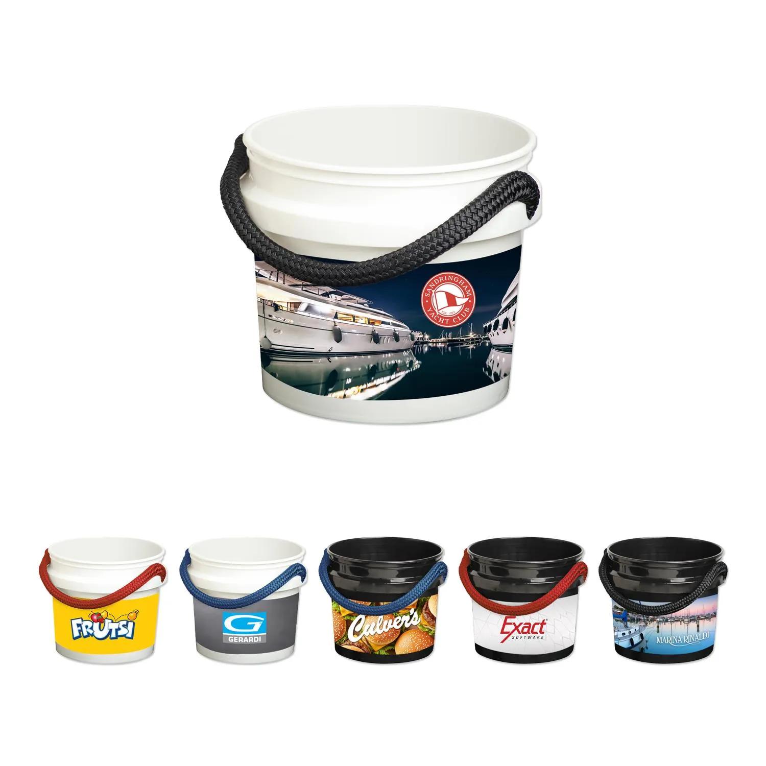 Rope Handle Bucket Custom Printed Utility - 3.5 gal