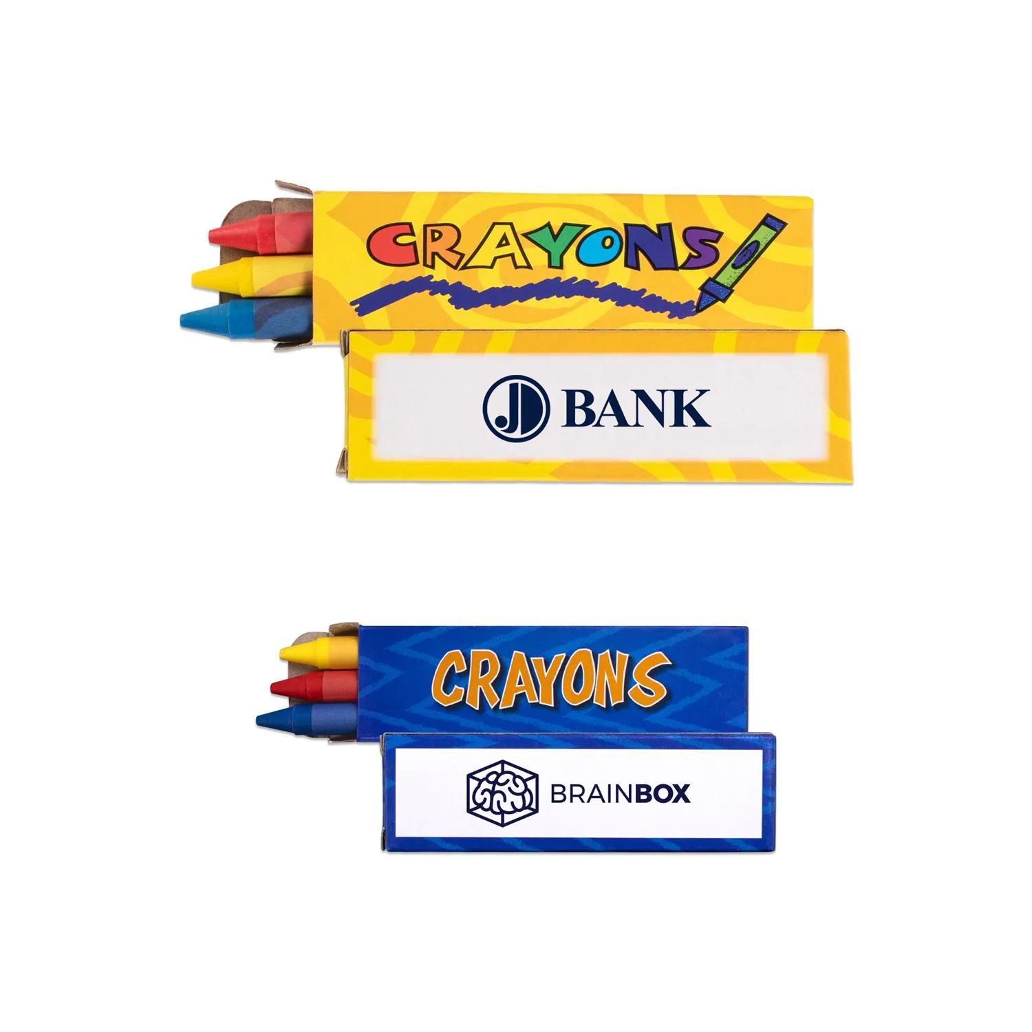 Kids Crayon Pack 3-Count Wax Crayons Marketing Tool
