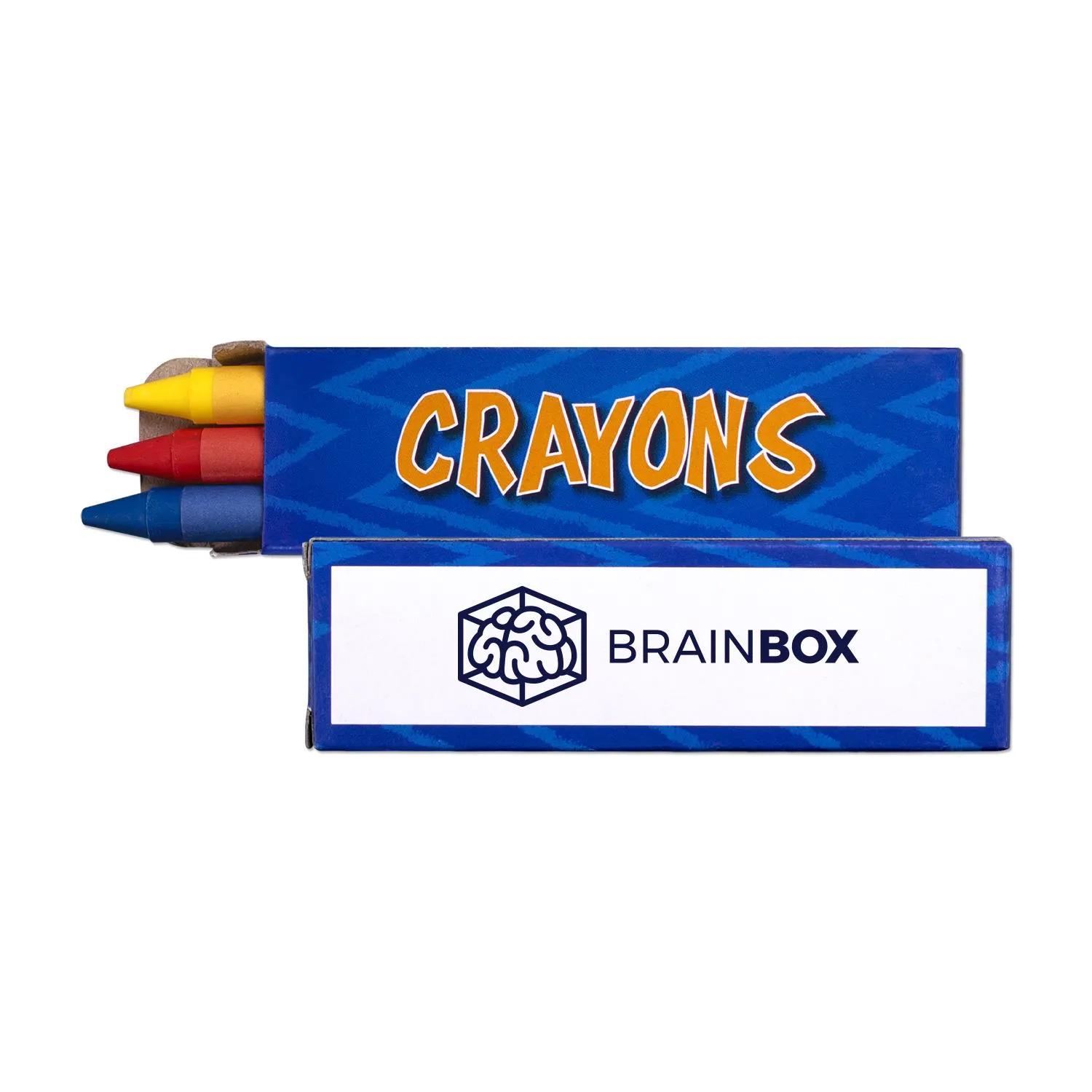 Kids Crayon Pack 3-Count Wax Crayons Marketing Tool - product view 2