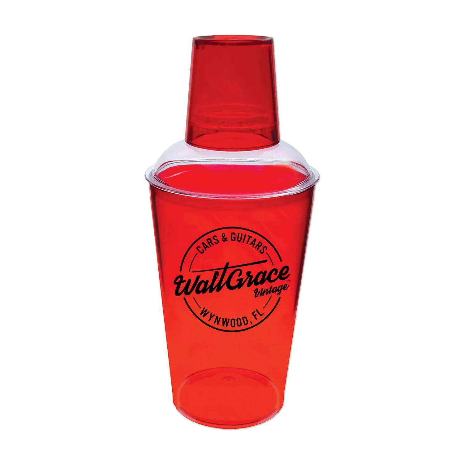 Cocktail Shaker 3-Piece Plastic Clear Strainer 9 Colors - product view 3